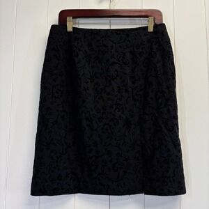 Vintage Women Dark Academia Burnout Velvet Pencil Skirt Size 10 Goth Coquette